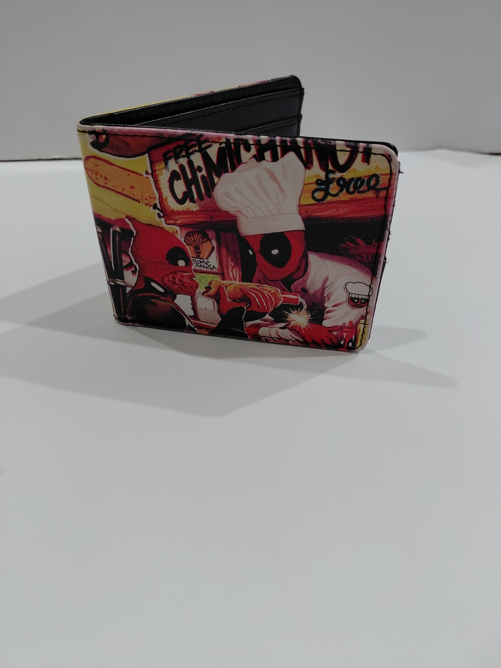 Buckle Down Used Graphic Deadpool Bifold Wallet - Red, Black, Yellow